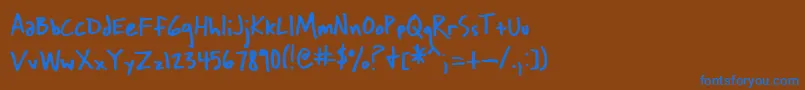 フォントWichita – 茶色の背景に青い文字