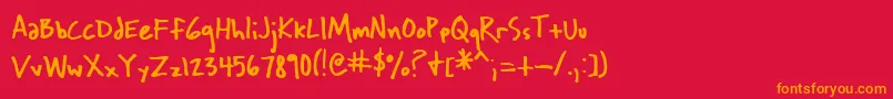 フォントWichita – 赤い背景にオレンジの文字