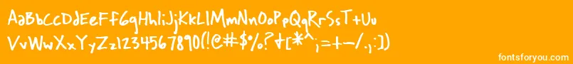 Wichita-Schriftart – Weiße Schriften auf orangefarbenem Hintergrund
