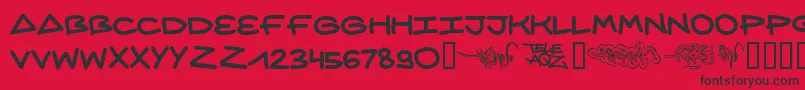 Aqzcrew ffy Font – Black Fonts on Red Background