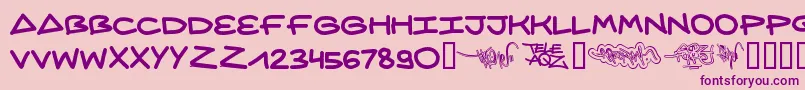 Aqzcrew ffy Font – Purple Fonts on Pink Background