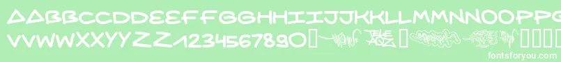 Aqzcrew ffy Font – White Fonts on Green Background