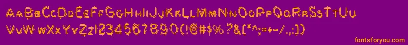 BerserkerCondensed Font – Orange Fonts on Purple Background