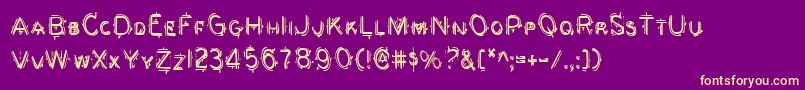 BerserkerCondensed Font – Yellow Fonts on Purple Background