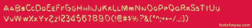 BerserkerCondensed Font – Yellow Fonts on Red Background