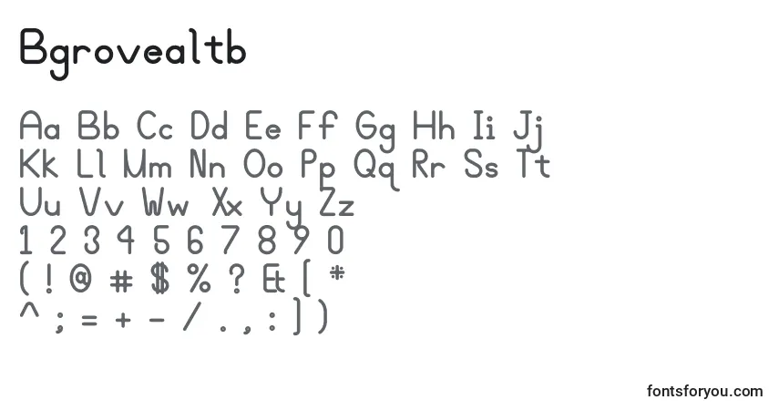 Schriftart Bgrovealtb (33980) – Alphabet, Zahlen, spezielle Symbole