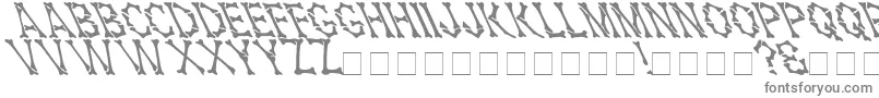 Headhunterleftifiedfordeathmedium-fontti – harmaat kirjasimet valkoisella taustalla