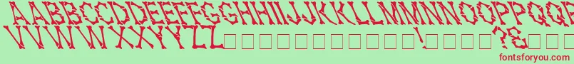 Headhunterleftifiedfordeathmedium-Schriftart – Rote Schriften auf grünem Hintergrund
