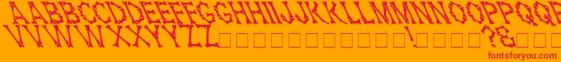 Headhunterleftifiedfordeathmedium Font – Red Fonts on Orange Background