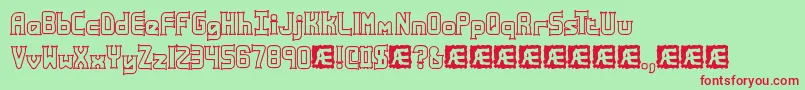 AtaxiaOutlineBrk-Schriftart – Rote Schriften auf grünem Hintergrund