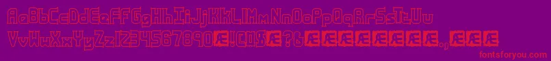 AtaxiaOutlineBrk Font – Red Fonts on Purple Background