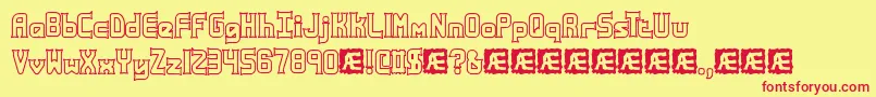 AtaxiaOutlineBrk Font – Red Fonts on Yellow Background