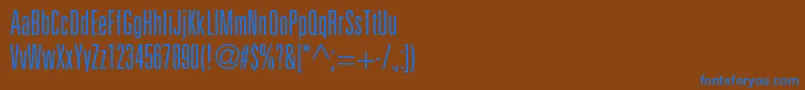 Шрифт Partnerlightultracondensed – синие шрифты на коричневом фоне