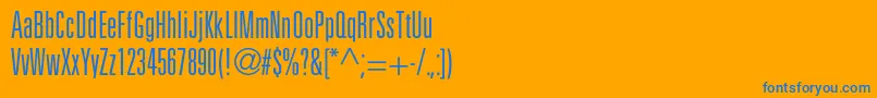 フォントPartnerlightultracondensed – オレンジの背景に青い文字