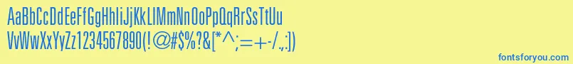 Partnerlightultracondensed Font – Blue Fonts on Yellow Background