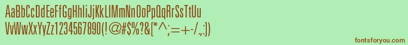 Partnerlightultracondensed Font – Brown Fonts on Green Background
