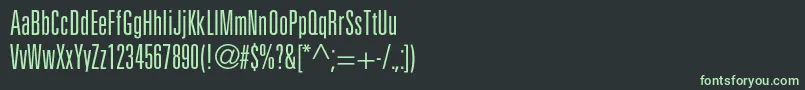Шрифт Partnerlightultracondensed – зелёные шрифты на чёрном фоне