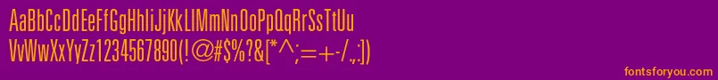 Шрифт Partnerlightultracondensed – оранжевые шрифты на фиолетовом фоне