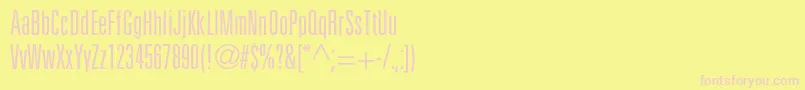 Partnerlightultracondensed-Schriftart – Rosa Schriften auf gelbem Hintergrund