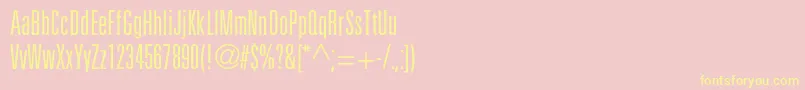 Partnerlightultracondensed Font – Yellow Fonts on Pink Background