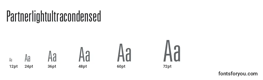 Partnerlightultracondensed Font Sizes
