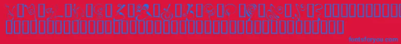 KrFleurFlair6 Font – Blue Fonts on Red Background