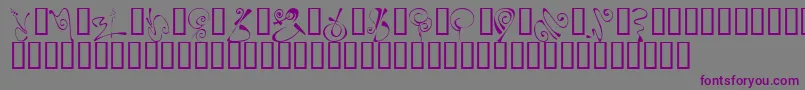 KrFleurFlair6 Font – Purple Fonts on Gray Background