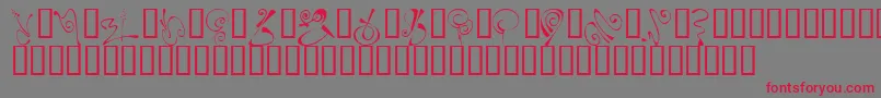 KrFleurFlair6 Font – Red Fonts on Gray Background