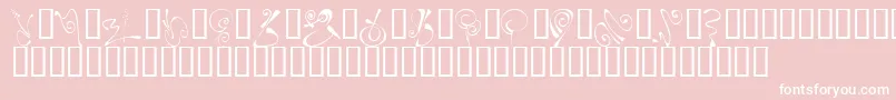 KrFleurFlair6-Schriftart – Weiße Schriften auf rosa Hintergrund