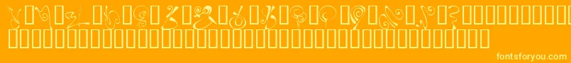 Więcej informacji o czcionce KrFleurFlair6 Czcionka KrFleurFlair6 – żółte czcionki na pomarańczowym tle