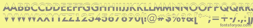フォントAFuturaortotitulbwBold – 黄色の背景に灰色の文字