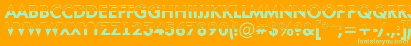 AFuturaortotitulbwBold-Schriftart – Grüne Schriften auf orangefarbenem Hintergrund