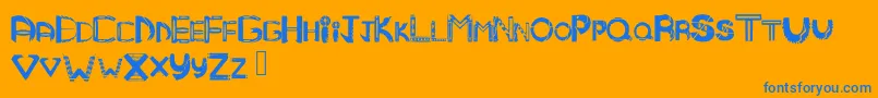 Mandmtribal Font – Blue Fonts on Orange Background