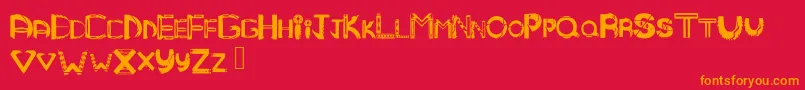 Mandmtribal Font – Orange Fonts on Red Background