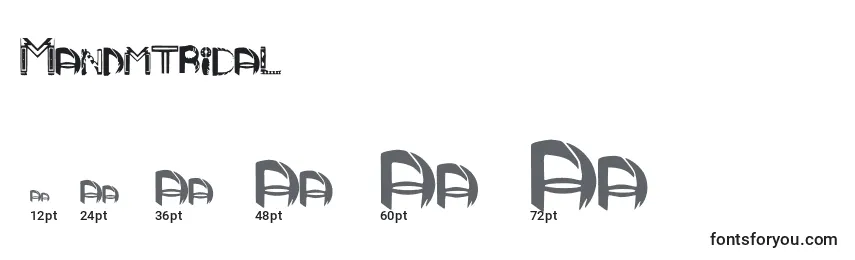 Größen der Schriftart Mandmtribal