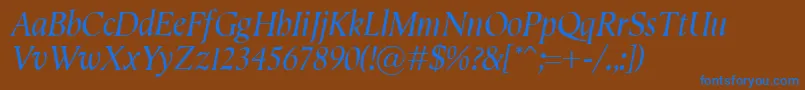 SemperItalic Font – Blue Fonts on Brown Background