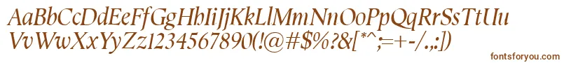 SemperItalic-fontti – ruskeat fontit valkoisella taustalla