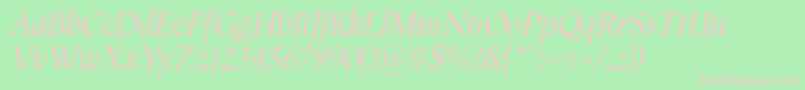 SemperItalic Font – Pink Fonts on Green Background