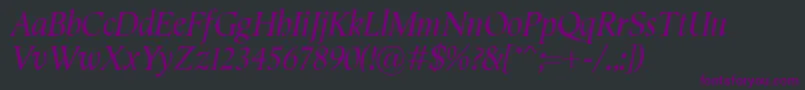 SemperItalic Font – Purple Fonts on Black Background