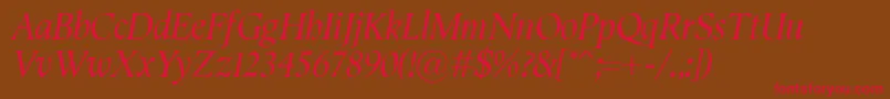 SemperItalic Font – Red Fonts on Brown Background