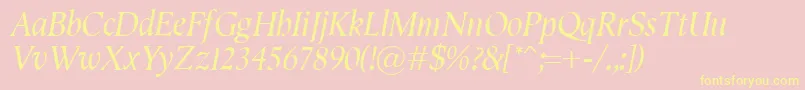 SemperItalic Font – Yellow Fonts on Pink Background