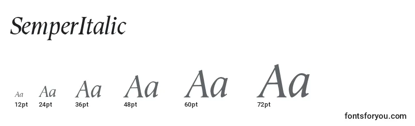 SemperItalic Font Sizes