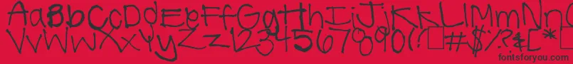 Fonte SummerHandwriting – fontes pretas em um fundo vermelho
