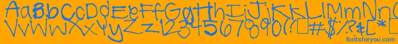 SummerHandwriting Font – Blue Fonts on Orange Background