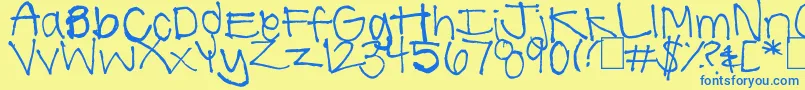 SummerHandwriting Font – Blue Fonts on Yellow Background