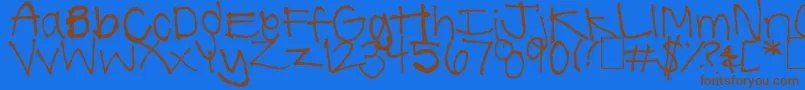 SummerHandwriting Font – Brown Fonts on Blue Background