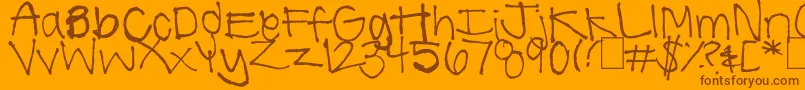 SummerHandwriting Font – Brown Fonts on Orange Background