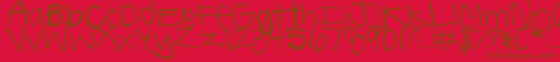 SummerHandwriting Font – Brown Fonts on Red Background