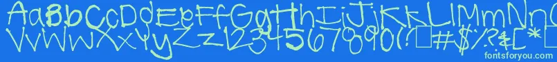 SummerHandwriting Font – Green Fonts on Blue Background