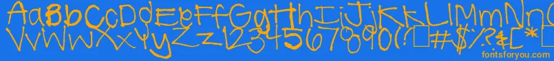 SummerHandwriting Font – Orange Fonts on Blue Background